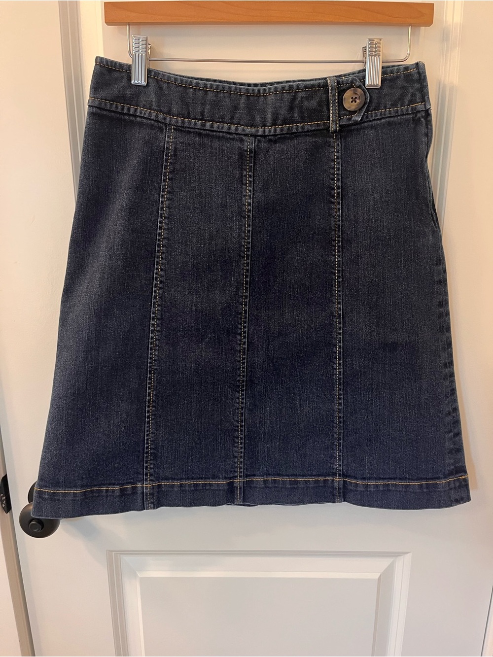 Ann Taylor Dark Blue Denim A-Line Skirt